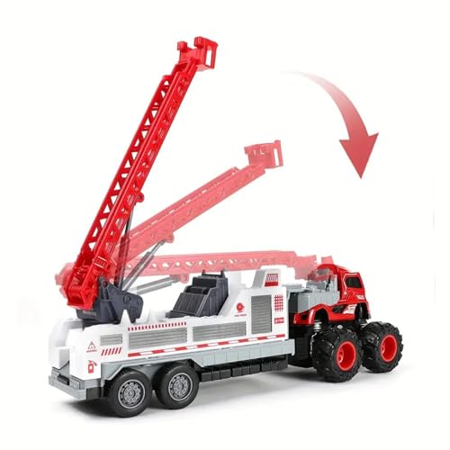 Image of ToyBharat Super Power Fire Trailer Toy Truck | Friction-Powered Rescue Vehicle with Flashing Lights & Realistic Siren Sounds | Durable ABS Build | Kids Gift for Boys & Girls (3+ Years)