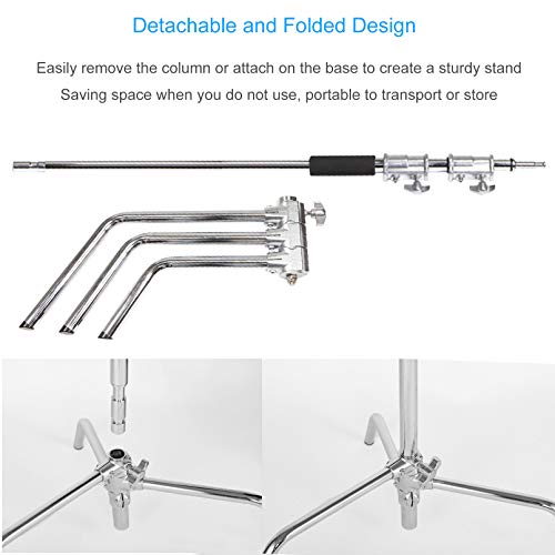Image of C Stand Photography 10ft / 300cm Adjustable Heavy Duty Light Stand for Photo Video Studio Reflector, Softbox, Monolight and Other Photographic Equipment - Silver