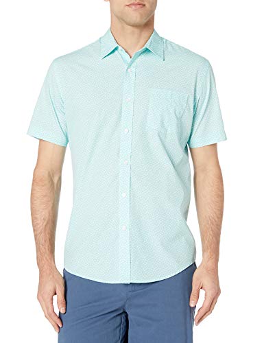 Image of Amazon Essentials Men's Regular-Fit Short-Sleeve Poplin Shirt, Collared, Washed