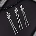FXmimior Bridal Crystal Rhinestones Simple Hair Pins Wedding Evening Party Hair Accessories for Women Pack of 3 (silver)