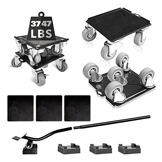 Furniture Dolly 5 Wheels Heavy Duty,Large Size Carbon Steel Panel Furniture Movers,Furniture Lifter with 5 360° Rotatable Rubber Universal Wheels,Maximum Load 1700KG/3747LBS