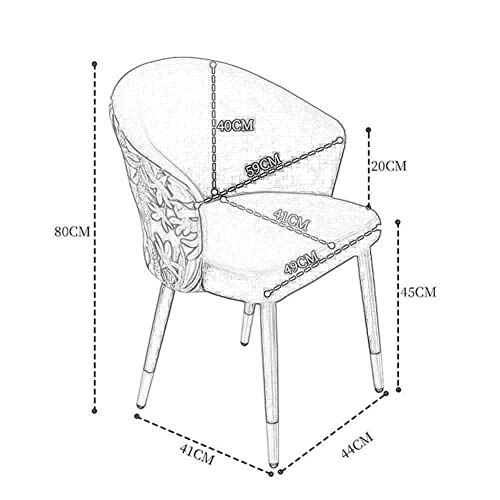 HYUFEIAO Esszimmerstühle 6er-Set – Moderne Samtsitzfläche mit bestickter Rückenlehne und Metallbeinen für Küche, Wohnzimmer oder Schlafzimmer – Vielseitige Möbel für ESS- und Schminkzwecke