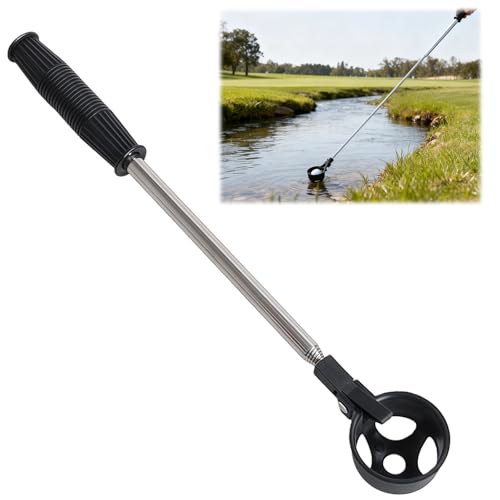 Tel Charme * Golf Ball Retriever, Telescopic & Portable with Automatic Locking Scoop, Stainless Steel Shaft Golf Ball Picker Upper Tool and Accessory for Golfer