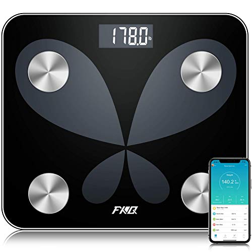 Body Fat Scale, Digital Bathroom Scale, Bluetooth Weight Scale Tracks 20 Key Body Composition, Smart Body Scale with Precise Sensors, Large LCD Backlit and Smartphone App
