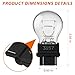 Fugedox 3157 tail/brake light bulb/Turn Signal Bulbs, 12V P27-7W 3000K White, Long Life Miniature Bulb Automotive Brake Lamp Turn signal Lamp, Replacement for Cars,Trucks,SUVs