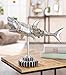 Produktbild GILDE Steampunk Shark Figur aus Kunstharz, silberfarben, antikfinish, Zahnradmotiv, 30 cm hoch, 38 cm breit, 12 cm tief
