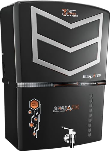 Zinc Copper Alkaline | 12L Capacity | RO+UV+UF+TDS with Taste Adjuster | Water Purifier for Home | Fully Automatic Function and Best For Home and Office (Black)