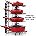 STORLUX Pots and Pans Organizer under Cabinet, 8 Tier Pan Organzier Rack with 3 DIY Methods, Adjustable Pot Organizers inside Cabinet, Pot Lid Organizer for Kitchen Cabinet Organizers and Storage