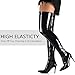 CAMSSOO Women's Patent Leather PU Thigh High Boots Pointy Toe Side Zippe Fashion Comfy Sexy Stiletto High Heel Over The Knee Boots Black Patent Leather PU Size US10 EU42