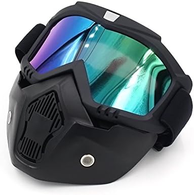 Ubelly Motorcycle Goggles with Detachable Mask Retro Helmet Goggles