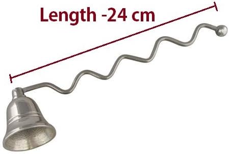 Handmade Nickel Plated Candle Snuffer Wavy Handle Design Bell Extinguisher Stick