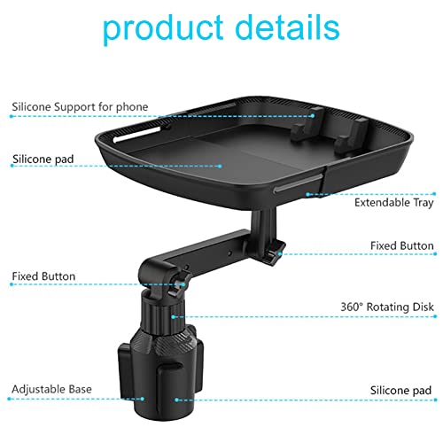 Bandeja Portavasos Giratoria Ajustable 360° para Auto miniatura 4