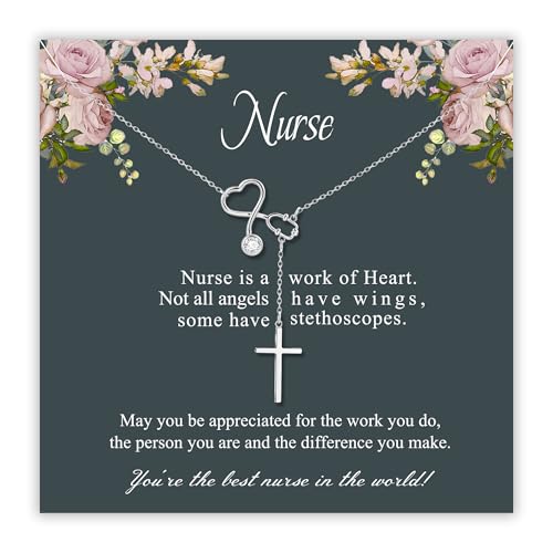 SmileBelle Nurse Gifts for Women, Nurse Necklace as Nursing Appreciation Practitioner Gifts for Nurses, Nursing School Stainless Steel Medical Assistant as Accessories for Work Woman New Nurses