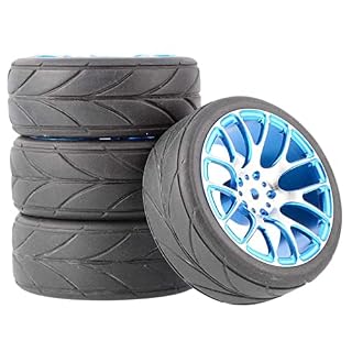 Keeda roues alliage 1/10 tourisme, pneus 62 mm hexagone 12 mm