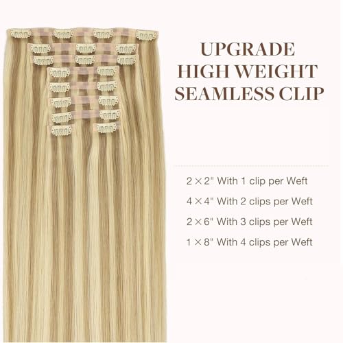 Image of GOO GOO Seamless Clip in Hair Extensions Real Human Hair Remy Extensions