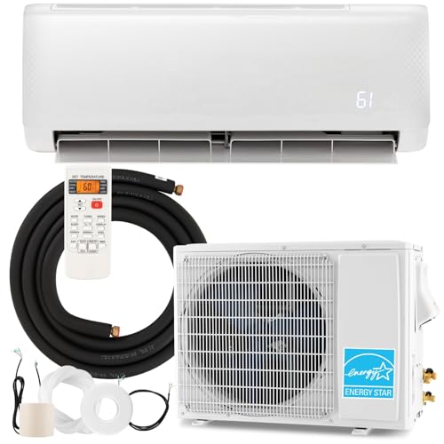 KOTEK 12000 BTU Mini Split AC/Heating System, Energy Star, 21 SEER2 Inverter Ductless AC Unit, Cools Up to 750 Sq. Ft, Wall Mounted Air Conditioner with Heat Pump (12000BTU, 208-230V, 21 SEER2)