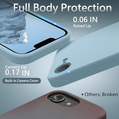 Image of FireNova Magnetic for iPhone 17e Case /iPhone 16e Case, Compatible with MagSafe, [Silicone Camera Protection] Microfiber Lining Phone Case, 6.1 inch, Sky Blue