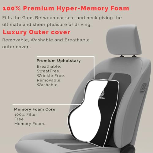 Image of MRRON Back Support for Office Chair | 3 Years Warranty | Medical Grade Memory Foam Car Seat Back Support, Orthopedic Lumbar Back Rest for Back Pain Relief - Back Pillow for Sitting Long Hours