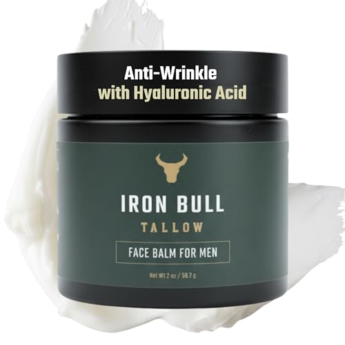 Iron Bull Beef Tallow Face Moisturizer for Men. Anti-Aging With