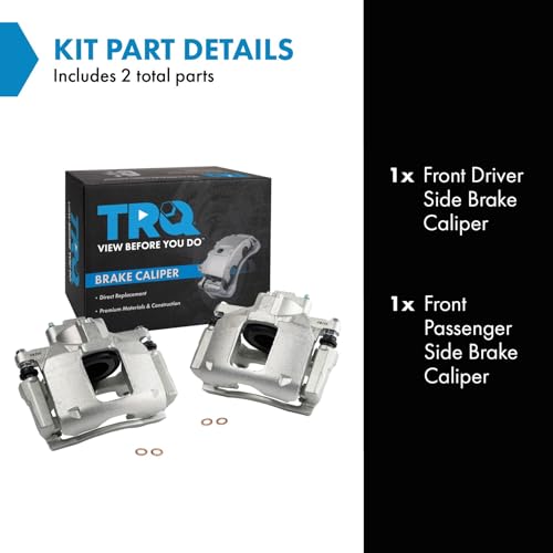 TRQ Front Brake Caliper Set Zinc Coated Brackets Compatible with 2009-2013 Dodge Journey by TRQ - Image 2