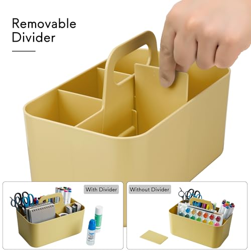 Image of Tiawudi Multipurpose Caddy Organizer, Plastic Caddy with Handle, Stackable Desk Organizer for Stationery, Marker and Pencil, Office Supplies Organizer, Dorm Caddy