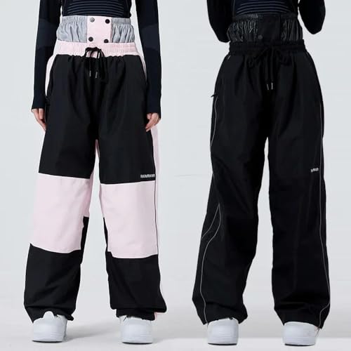 Pantalon de snowboard ample rose vêtement de ski d'hiver chaud