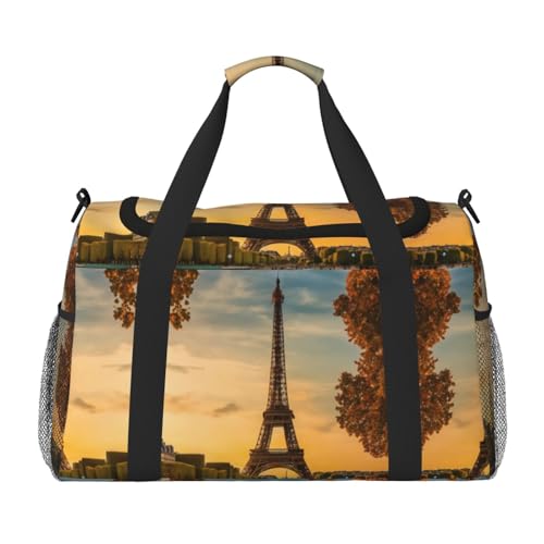 Bolsa plegable impermeable de gran capacidad con diseño de la Torre Eiffel para deporte