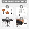 BOSTEU Drum Throne with Backrest, Hydraulic Adjustable Height Drum Chair for Adult Drummers Guitar Players #4
