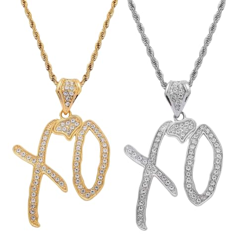 Collier lettre XO pendentif géométrique en acier hypoallergénique et polyvalent