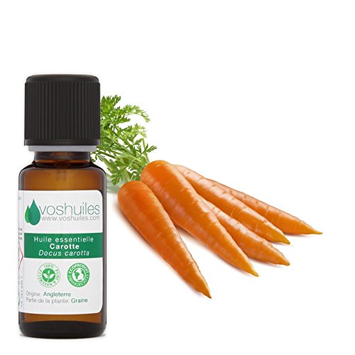 Huile Essentielle de Carotte - 100% Pure et Naturelle - HEBBD - à Diluer dans une Huile Végétale - Composition de Produits de Soins de la Peau - 5 ml - VOSHUILES