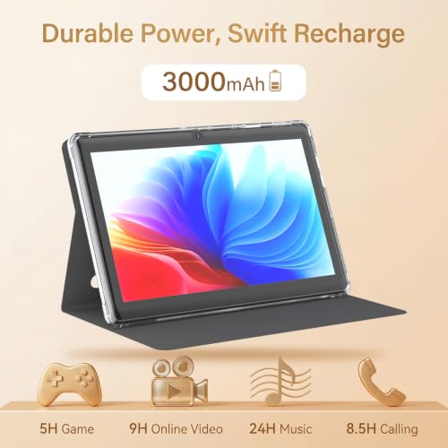 Image of Tablet 7 Inch Andriod with Protective Case, RAM 8GB(3+5Expand) ROM 32GB 1TB Expand, IPS 1024 * 600 Bluetooth, WiFi, GMS, Widevine L1,YouTube, Netfilx (Black)