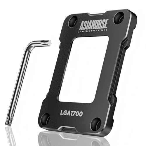 AsiaHorse LGA 1700 CPU Contact Frame, 100% Flush Anti-Bending Secure Frame for Intel CPU, High-Strength Metal Construction Compatible with H610/B660/Z690/Z790 Motherboards, Enhances Cooling Efficiency