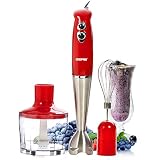 Geepas 400W 3-in-1 Immersion Hand Blender | Stainless Steel Blades | Ideal 2 Spe...