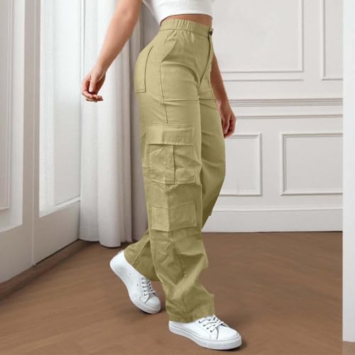Women High Waisted Wide Leg Cargo Pants 2025 Baggy Stretchy Casual Trousers Streetwear Fashion Trendy Travel Outfits2