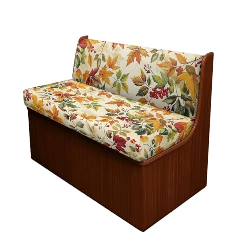 Whosucclay Thanksgiving Maple Leaf RV Cushion Covers,RV Cushion Covers Dinette Booth Seats Washable Cushion Slipcovers with Non Skid and Elastic for Kids, Pets