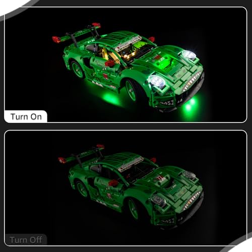 Image of Nitemode Light Kit Compatible with Lego Technic Porsche 911 GT3 R Rexy AO Racing Car 42224, Upgraded Brightness Adjustable Lighting Accessories (No Model)