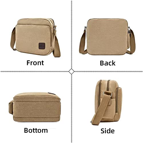 Yohora Men's Crossbody Bag Canvas Shoulder Bag Vintage Messenger Satchel Lightweight Briefcase Multi-Pocket Tote Packet2
