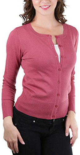 Image of ToBeInStyle Women's Long Sleeve Button Down V-Neck Cardigan