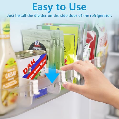 Jiehaojia 16 Stück Kühlschrank Organizer, Kühlschrank Flaschenhalter, Kühlschrank-Trennwände, Kühlschrank Trenner für Küche, Gefrierschrank, Schublade und Aufbewahrung zu Hause