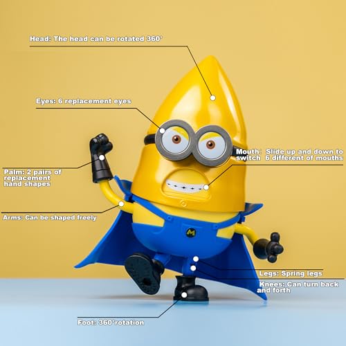 Yolopark MINION TOY Minions Despicable Me 4 Toys,5.1 Inch Mega Gus Action Figures,6 Interchangeable Expressions And Rotatable Head Minion Model Kits,Gifts thumb #1