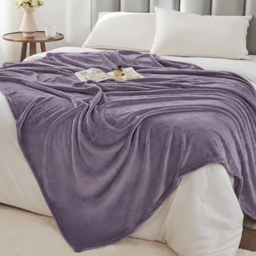 Image of BEDELITE Fleece Blanket Soft Plush Throw for Couch Dusty Purple 50 inchx60 inch