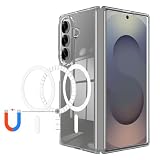 Ochronne etui na telefon Kompatybilny z etui Samsung Galaxy Z Fold 7, przezroczyste, ultracienkie, twarde, odporne na wstrząsy, całkowicie przezroczyste etui PC, kompatybilne z mocnym pierścieniem mag