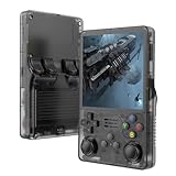 R36 Plus レトロ携帯ゲーム機 12エミュレーター搭載、4.0インチIPS OCAスクリーン レトロゲーム機、オープンソースLinuxシステム 携帯型エミュレーター、ポータブルポケットミニコンソール、ポルトガル語、英語、韓国語、中国語などのディレクトリナビゲーション言語をサポート (透明黒, 128GB)