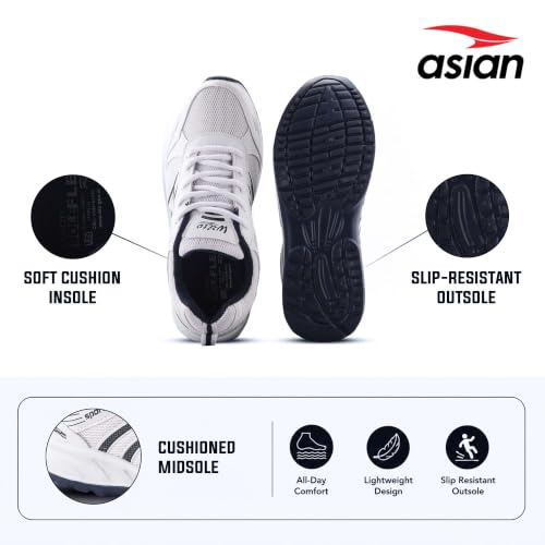Image of ASIAN Wonder-21 Men's Running Shoes | Lace-Up Shoes with Lightweight Mesh Upper | Cushioned Comfort & Durable Grip for Daily Use