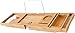 Royal Casa Bamboo Bath Tub Caddy - Luxury Wooden Shower Bath Tub Organizer, Stainless Steel BookTablet Holder, Removable TowelAccessories Tray