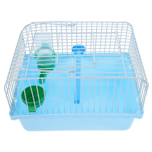 BESTonZON Jaula Bebedero para Azul Pequeña con Portátil Percha Pájaros Comedero Transportín Multifuncional Pequeñas para Color Aleatorio y para Cotorras, Periquitos y
