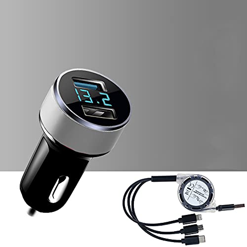 Wis-Life Caricabatterie Auto USB, con display LCD