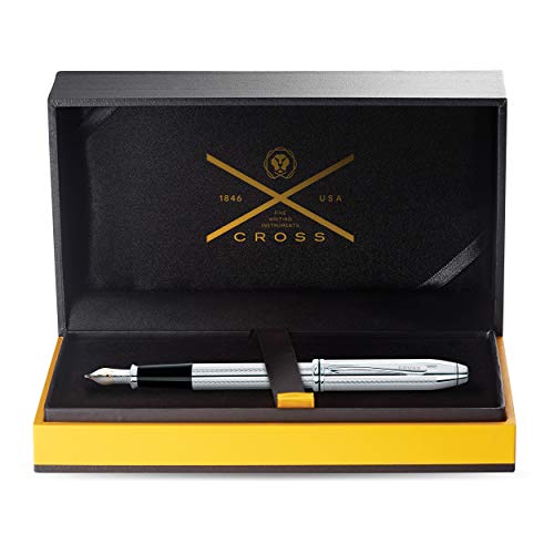Cross Townsend Refillable Fountain Pen, Fine Nib, Includes Luxury Gift Box - Platinum-Plate #TOP2