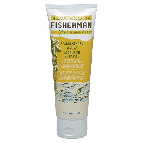 Nova Scotia Fisherman - Hand and Body Cream, Naturally Moisturizing, Vegan Friendly, with Nova Scotia Sea Kelp, No Artificial Ingredients, Plant-Based Body Care (Seabuckthorn and Shea, 3.4 oz.)