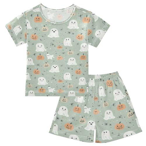 Halloween Ghosts Pumpkin Pajama Set Pajamas Sleepwear Nightwear Loungewear Clothes Set B04050483